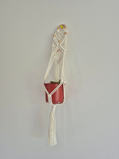 Cuelga para plantas pequeña color crudo