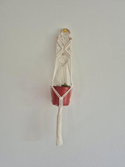 Cuelga para plantas pequeña color crudo