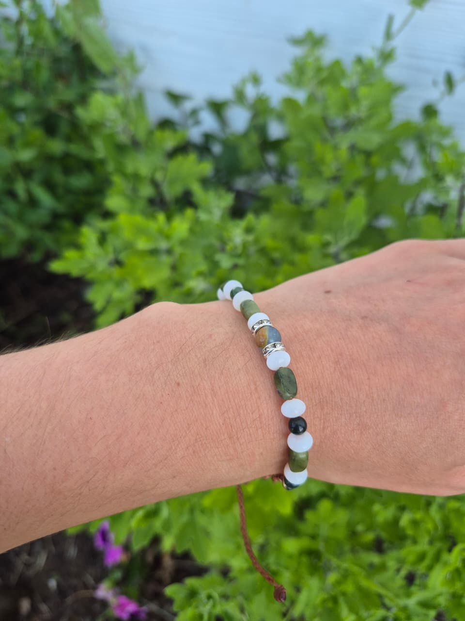 Pulsera de piedra natural jade y amazonita