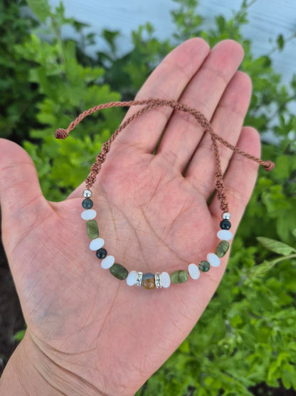 Pulsera de piedra natural jade y amazonita