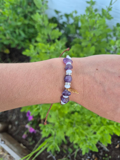 Pulsera de piedra natural amatista