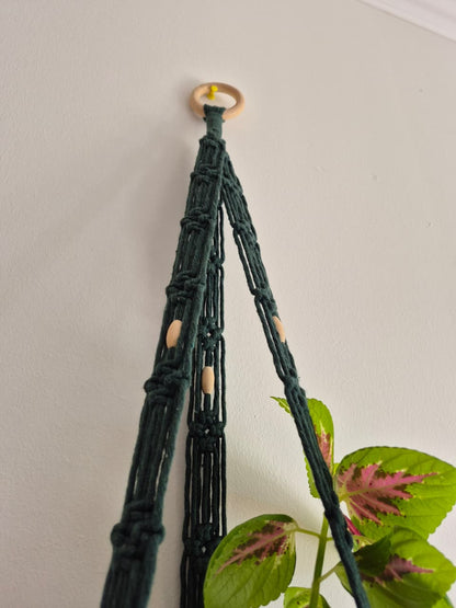 Cuelga para plantas verde oscuro colgante macramé