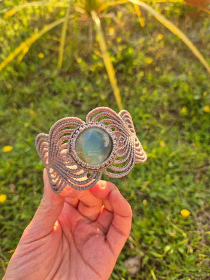 Brazalete macramé piedra onix cielo