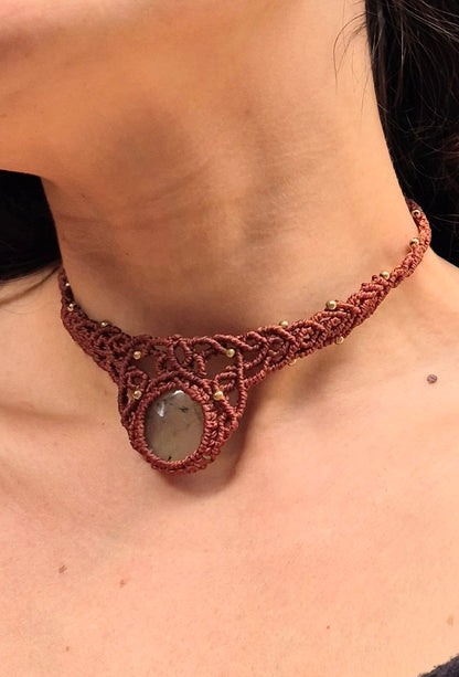 Collar choker cuarzo rutilado