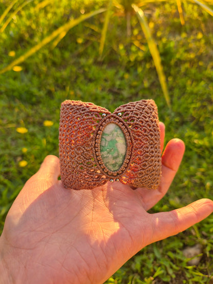 Brazalete macramé piedra variscita