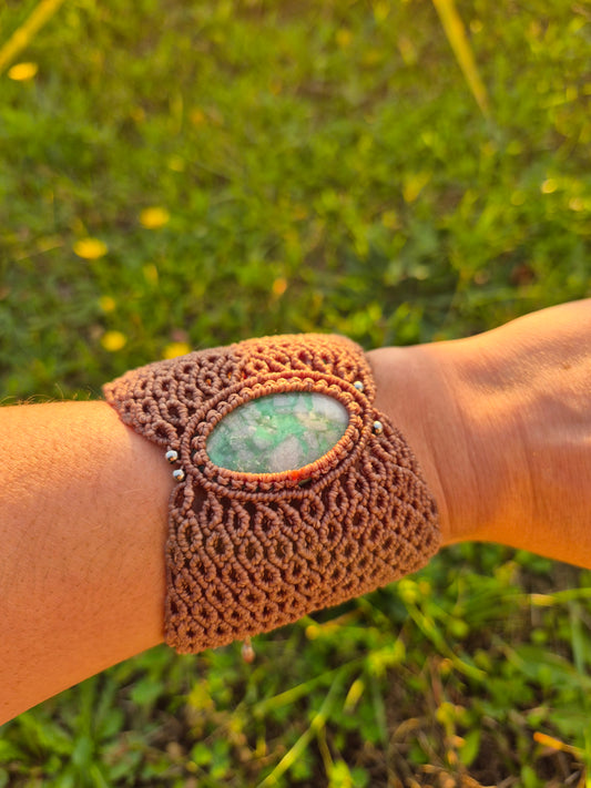 Brazalete macramé piedra variscita