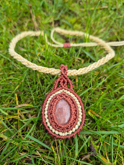 Collar macramé piedra del Sol