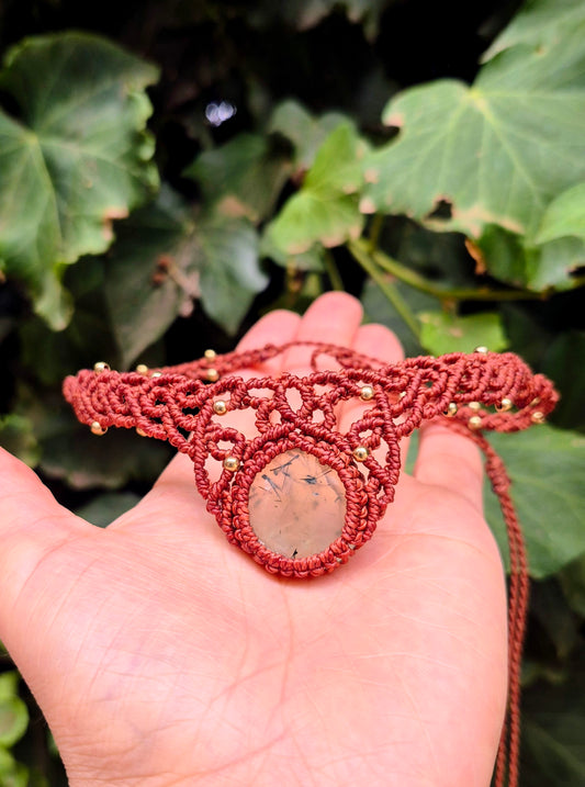 Collar choker cuarzo rutilado